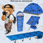 Kids Camping Cot and Toddler Travel Bed | Lightweight and Compact Cots for Sleeping | Portable Folding Cot for Toddler, Kids, Youth and Even Adults (Blue, 63" x 23.5")