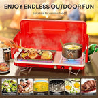 ROVSUN 2-in-1 Portable Camping Stove with Grill