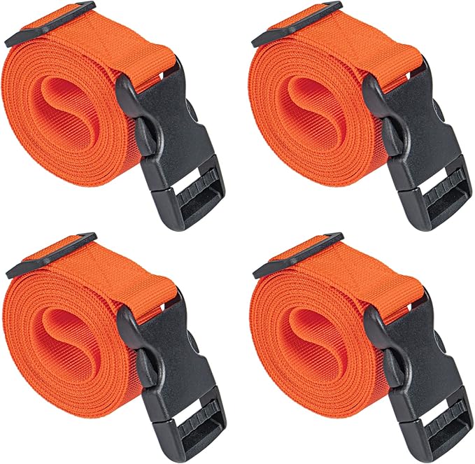 Premium Utility Straps with Quick Release Buckle Adjustable Short Nylon Tie Down Straps for Backpack Tactical Lashings Camping Gear Sleeping Bag Mattress Conveyor Belt Luggage