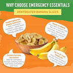 Emergency Essentials, Dehydrated Banana Slices, Emergency Food Supplies, 10-Year Shelf Life, 24 Servings