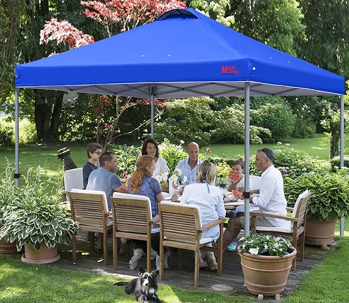 MASTERCANOPY Durable Pop-up Canopy Tent with Roller Bag (8x8, Blue)