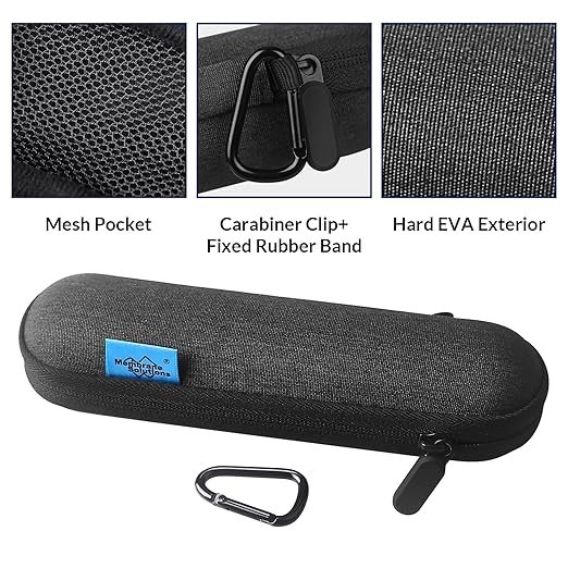 Membrane Solutions 2 Pcs Personal Water Filter Straw with 2 Storage Case Travel Carrying Bag Portable Water Filtration Carrier, Hard Shockproof EVA, for Camping, Hiking, Water Purifier Survival