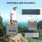 VTOMAN VS220 Pro Portable Solar Panel 220W 48V, 23% Efficiency Foldable Solar Panel w/ IP67 Waterproof & MC-4 Anderson XT60 DC5521 Adapters & Adjustable Kickstands, Off-Grid Power for Home & Camping