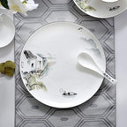 Dinnerware Set Dinner Party Tableware Service Set Ceramics Dinnerware Sets, Porcelain Cereals Bowls/Steak Plates/Soup Pot | 50 Pieces Chinese Style Bone China Dinner Combination Se