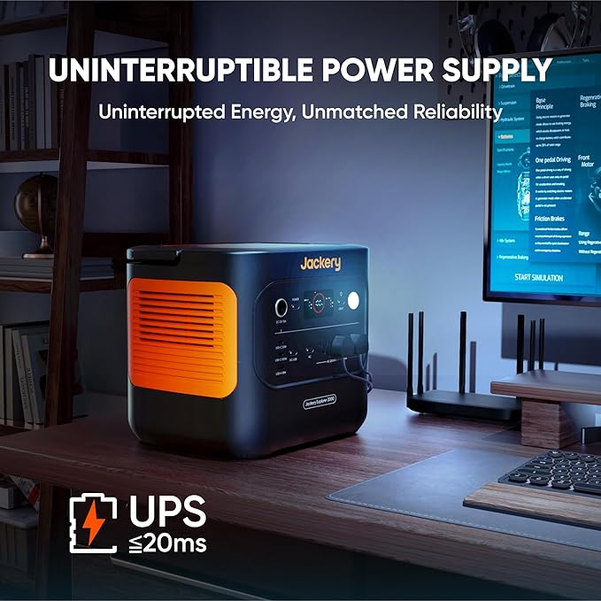 Jackery Explorer 2000 v2 Portable Power Station with 12V Automobile Charging Cable, 2042Wh LiFePO4, 2200W Solar Generator, USB-C PD 100W Fast Charging for Camping, Home Use (Solar Panel Optional)