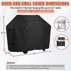 iCOVER Grill Cover 82 inch, BBQ Grill Cover for Outdoor Grill, 600D Heavy Duty Waterproof BBQ Cover, Anti-UV Barbecue Cover, Large Barbecue Gas Grill Cover for Weber, Char-Broil, Nexgrill, etc