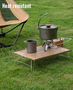 iClimb Mini Solo Folding Table Ultralight Compact for Backpacking Camping Hiking Beach Picnic (Nature - S)