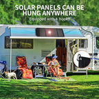 60W Portable Solar Panel,60 Watt Foldable Solar Panels Chargers with QC3.0 USB-A USB-C DC5521,IP67 Waterproof Power Emergency for Small Power Station Camping Hiking Outdoor