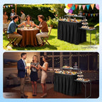 VINGLI Ice Table with Extra Storage Shelf,Side Table,Portasble Cooler Side Table with Removable Skirt, Patio Table, Indoor & Outdoor Bar for Events, Parties and Camping