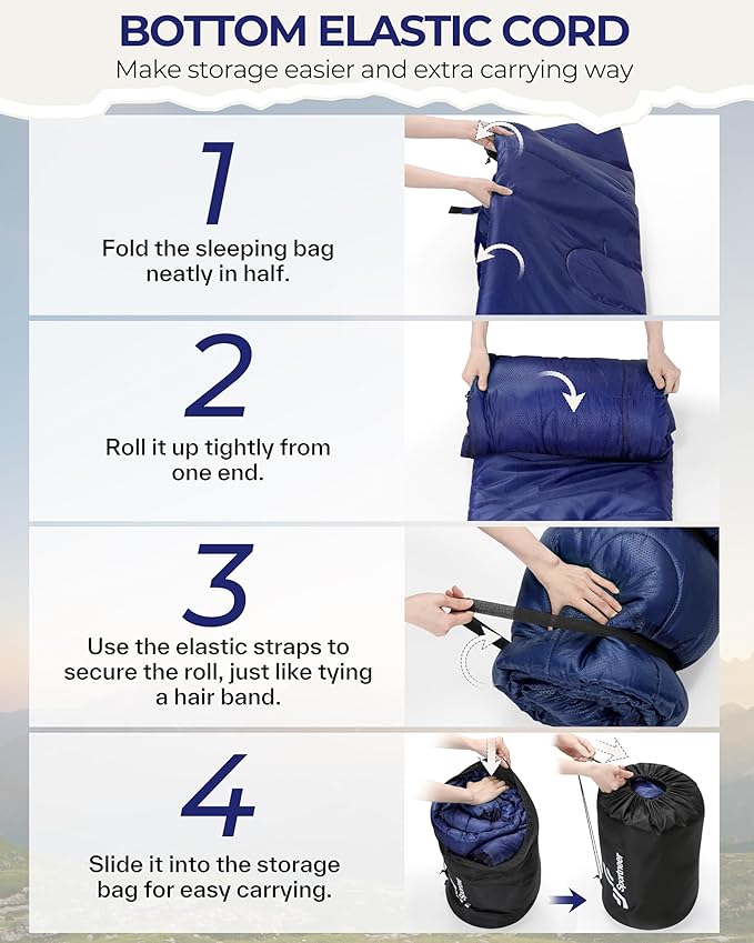 Sportneer Sleeping Bags for Adults, 0 Degree Sleeping Bag XL Flannel Winter Cold Weather Sleeping Bag with Detachable Hood Compression Sack for Camping, Backpacking, Hiking