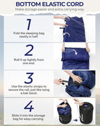Sportneer Sleeping Bags for Adults, 0 Degree Sleeping Bag XL Flannel Winter Cold Weather Sleeping Bag with Detachable Hood Compression Sack for Camping, Backpacking, Hiking