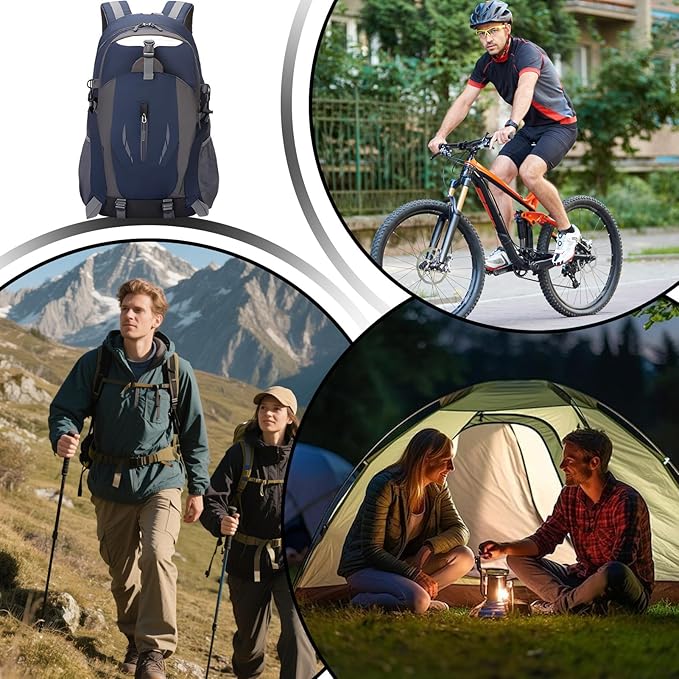 Day Hiking Backpack - 40L Hiking Backpack Lightweight Outdoor Bag,Rucksack Waterproof Bag Storage Organizer for Cycling Camping Sports Fishing Climbing Travel Backpacking