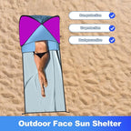 Mini Beach Tent for Dog Pet Shade Pop Up Portable Mini Head Sun Shelters Canopy for Camping Outdoor Hiking Picnic Windproof Waterproof with Tent Nails Phone Stand for Puppy Cat Small Animals(blue red)