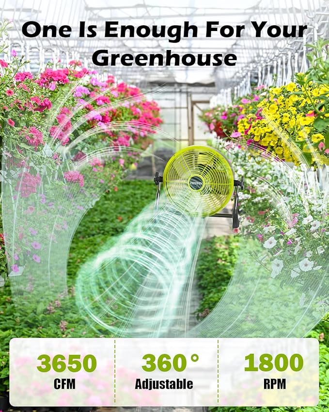 18" Solar Fan, 35W Solar Powered Cordless Greenhouse Fan with Rechargeable Battrey, Portable, 360° Tilt, 8~60H Runtime, for Outdoor Camping Gazebo Chicken Coop Patio Travel Shed Barn