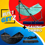 Tranquillo Combo x2 Hammocks with Stand for Outside & Tree Straps, Heavy Duty Hammock with Stand 600lbs for Indoor Outdoor Patio Backyard, x2 Hammocks for 2 Person (Combo - Sky, Medium)