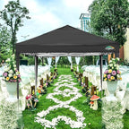 COBIZI 10x10 Pop up Canopy Tent Protable Canopy Tent with 4 Sidewalls Waterproof Commercial Instant Shelter for Parties, Wedding, Courtyard with Carry Bag(10x10FT with 4 Sides, Black)