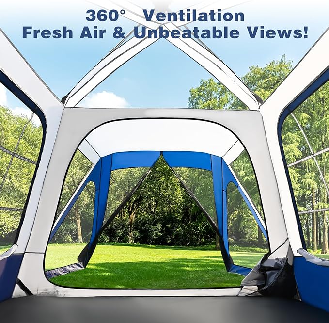 ABORON SUV Tent, 4/6 Person Waterproof SUV Camping Tent, Easy Setup Car Tent with Rainfly & Awning for Family Outdoor Adventures