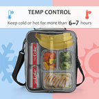 Tirrinia Expandable Insulated Lunch Bag for Men Women – Leakproof Reusable Cooler LunchBox for Kids & Adults with Shoulder Strap, Perfect for Work, School, Office, Travel,Dark Grey