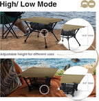 ONETIGRIS Dipper Camping Table, Lightweight Portable Folding Table with Mesh Storage Net, High/Low Options, Ideal for Camping, Hiking, Tailgating, Beach, Picnic, Travel, Backyard