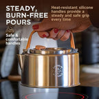 Living in a Bubble Premium 1L Camping Kettle with Strainer – Chef-Grade Stainless Steel – Compact Outdoor Cookware for Camping, Van Life, & Tiny Kitchens