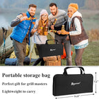 ROMANTICIST 27pcs Heavy Duty Grilling Gifts for Men Dad Fathers Day, Extra Thick BBQ Accessories Tools Set, Stainless Steel Grill Utensils Kit with Meat Claws,Canvas Bag for Outdoor Camping Brown
