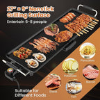 COSTWAY 27” Electric Griddle, Extra Large Teppanyaki Grill with Adjustable Temperature, Nonstick Surface, Insulated Handles & Drip Tray, Indoor Outdoor Tabletop BBQ Grill for Party, Camping & RV (27”)