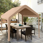 Carport Replacement Canopy Cover 10'x20' for Tent Top Garage Shelter Cover with Ball Bungees, 800D Oxford Replacement Cover Waterproof & UV Protection, Not Included Frame (Light Brown)