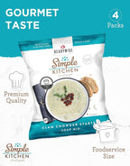 Simple Kitchen New England Clam Chowder Soup Mix - 17 Servings for Meal Prep, Vegetarian, Gluten Free & Freeze Dried Canned Food for Camping Meals, Backpacking & Hiking, Survival Kit, Pack of 4
