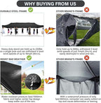 COBIZI 10x30 Pop Up Canopy with 8 Sidewall,Heavy Duty UPF 50+ All Season Wind Waterproof Commercial Outdoor Wedding Party Tents for Parties Canopy Gazebo with Roller Bag(10 x 30 ft Black)