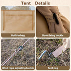 Inflatable Camping Tent with Hand Pump Waterproof Outdoor Blow up Tent 2-8 Person Oxford 4 Season Glamping Air Tent Cabin House with Mesh Windows & Door