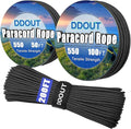 Paracord Rope with 7-Strand Core, Nylon Rope 4mm, 11 Colors and 50/100/200 ft, Type III Parachute Cord for Camping, Survival, Hiking, DIY, Crafting, Outdoor, Black 50ft