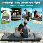 Inflatable Camping Sleeping Pad with 8 in Pillow, Thick 4.7 Inch Ultralight Camping Pad with Built-in Pump, Compact Self Inflating Sleeping Pad for Backpacking Hiking Travel Tent