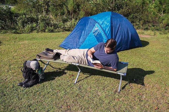 Trailblazer GI-Style Heavy Duty Folding Steel Cot | Sturdy Military-Style Camping Cot | Durable Steel Frame | Portable Foldable Design for Outdoor Adventures | Emergency Use | Survival & Prepper Gear