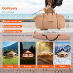 VEVOR Canvas Tent Bell, Yurt 4 Seasons for Camping with Stove Jack, Breathable Holds up to 4 People, Family Camping Outdoor Hunting Party