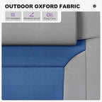 PURPLE LEAF Oversized Outdoor Reclining Chair Patio Zero Gravity Chaise Lounge Folding Chair with Quilted Cushion Adjustable Headrest for Lawn Camping Beach Pool Grey and Navy Blue