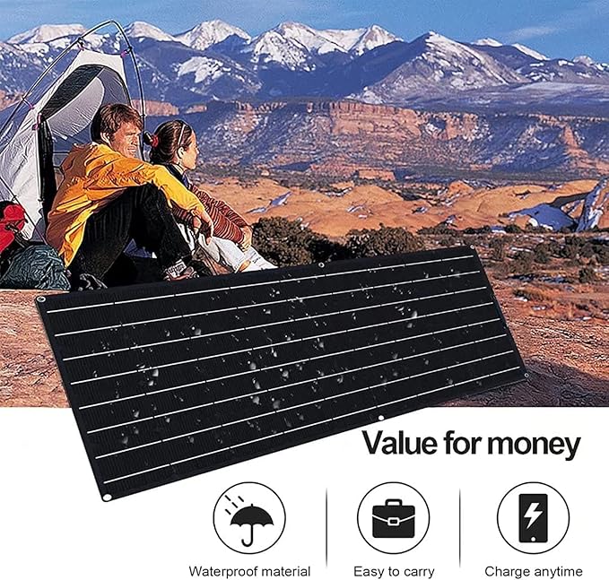 800 Watt Flexible Solar Panel for RV, 2 × 400 Watt 12 Volt Solar Power Panel Kit Photovoltaic Module Monocrystalline Solar Panels for Camping Off Grid Car Battery Charging Boat