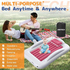 Inflatable Toddler Travel Bed - Portable Toddler Kids Travel Bed with Safety Sides Complete Kids Air Mattress Set with High-Speed Pump, Ideal for Vacation Camping and Sleepover (60 Inches)