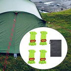 4 Pieces Tent Cords Reflective Guy Lines Heavy Duty Outdoor Climbing Ropes Lightweight Drawstring Bag Supplies for Hiking Travel Camping Backpacking S, Green