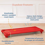 ECR4Kids Stackable Kiddie Cot, Ready-to-Assemble, Standard Size, Classroom Furniture, Red, 6-Pack
