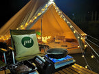 UNISTRENGH Luxury 4 Season Waterproof Cotton Canvas Bell Tent Large Glamping Tent Yurt Teepee with Roof Stove Jack Hole for Camping Hiking Christmas
