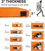 3 Inch Memory Foam Camping Mattress, Dual Layer Thick Sleeping Camp Pad for Car Tent Cot, Roll-Up Portable Glamping Floor Bed for Guests Sleepover