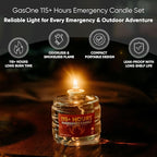 GasOne 115+ Hours Emergency Candle Set – 8-Pack Liquid Candles – Clean Burning, Unscented Long-Burning Candles for Ambient Lighting, Power Outages, Camping & Blackouts