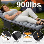 ABORON 2PK XXL Camping Cot for Adults 900LBS - 78"×32" Oversized Folding Bed with Mattress Pad, Heavy Duty 1200D Oxford Outdoor Cot with Carry Bag