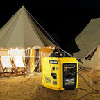 2450-Watt Portable Inverter Generator for Home Use, 1.6Gallon Large Fuel Tank Up to 8.3 Hours Use, 120V Gas Powered Generator Super Quiet - EPA Compliant，Yellow