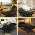 ABORON Heavy-Duty Folding Guest Bed for Adults, 500lb Capacity, Portable Extra Cot with 1207D Double Layer, Ideal for Indoor Guest Stays & Temporary Home Use
