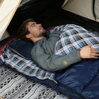 REDCAMP Flannel Sleeping Bag for Adults, Comfortable Cotton Sleeping Bags for Camping with Detachable Hood, Red/Grey/Blue/Black