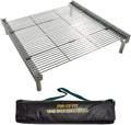 Fireside Outdoor Pop-Up Fire Pit Grill Grates - Folding Campfire Grill Grate Over Fire Pit Grate, Portable BBQ Grills, Camping Cooking, Camping Essentials, Outdoor Cooking - Quad-Fold Grates