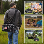 MOV COMPRA Tactical Lunch Bag for Men Insulated Lunch Box Leakproof Large Capacity Thermal Cooler Bag with MOLLE Water Bottle Pouch for Adults for Work Picnic Camping（Camouflage Grey）