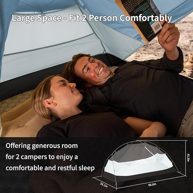 Naturehike Mongar Base 2-3 Person Camping Tent, Lightweight Waterproof Backpacking Tent with Footprint