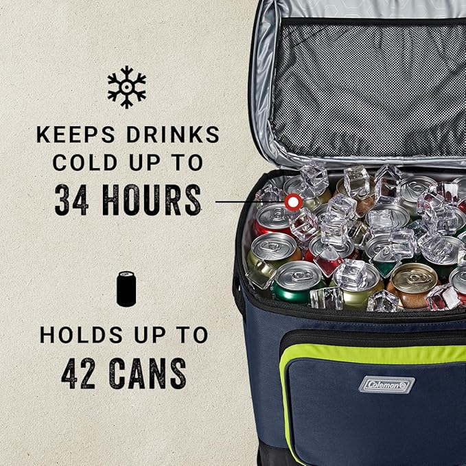 Coleman XPAND 16/30/42 Can Insulated Soft Cooler with Backpack & Wheeled Cooler Options, Portable Ice Chest Keeps Contents Cold up to 24 Hours